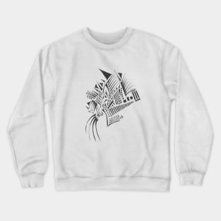 Columns Unique Black White Abstract Art Crewneck Sweatshirt